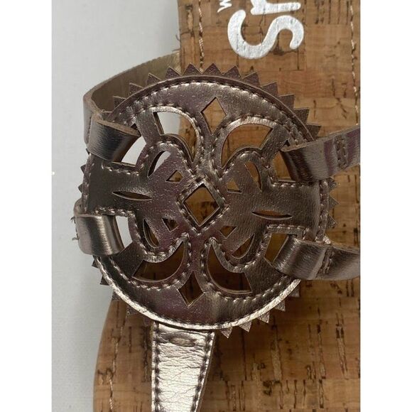 Circus Sam Edelman Cork Platform Wedge Sandals Shoe Women's‎ 6.5 Rocky Rose Gold - Picture 6 of 9